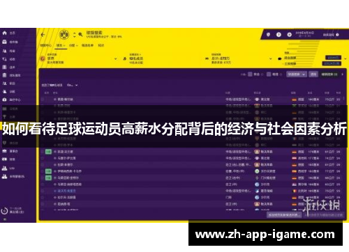 如何看待足球运动员高薪水分配背后的经济与社会因素分析